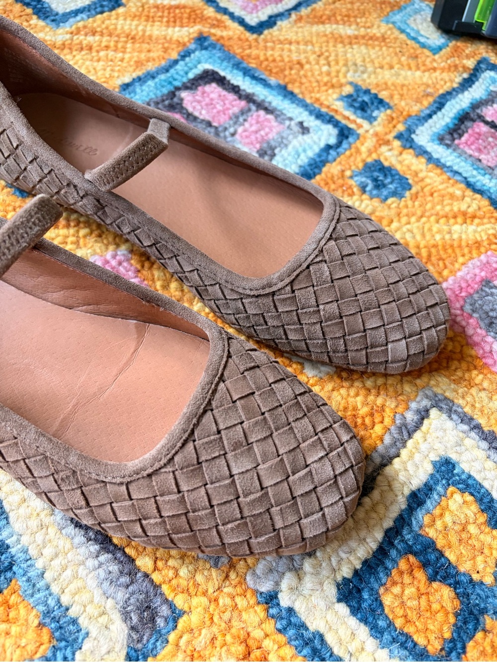 Madewell Taupe Woven Mary Jane Flats - Picture 2 of 4